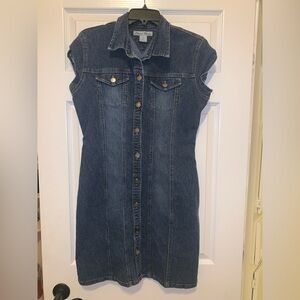 Denim Button-Down Dress
